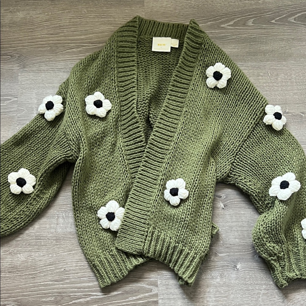 Maeve Olive Floral Cardigan